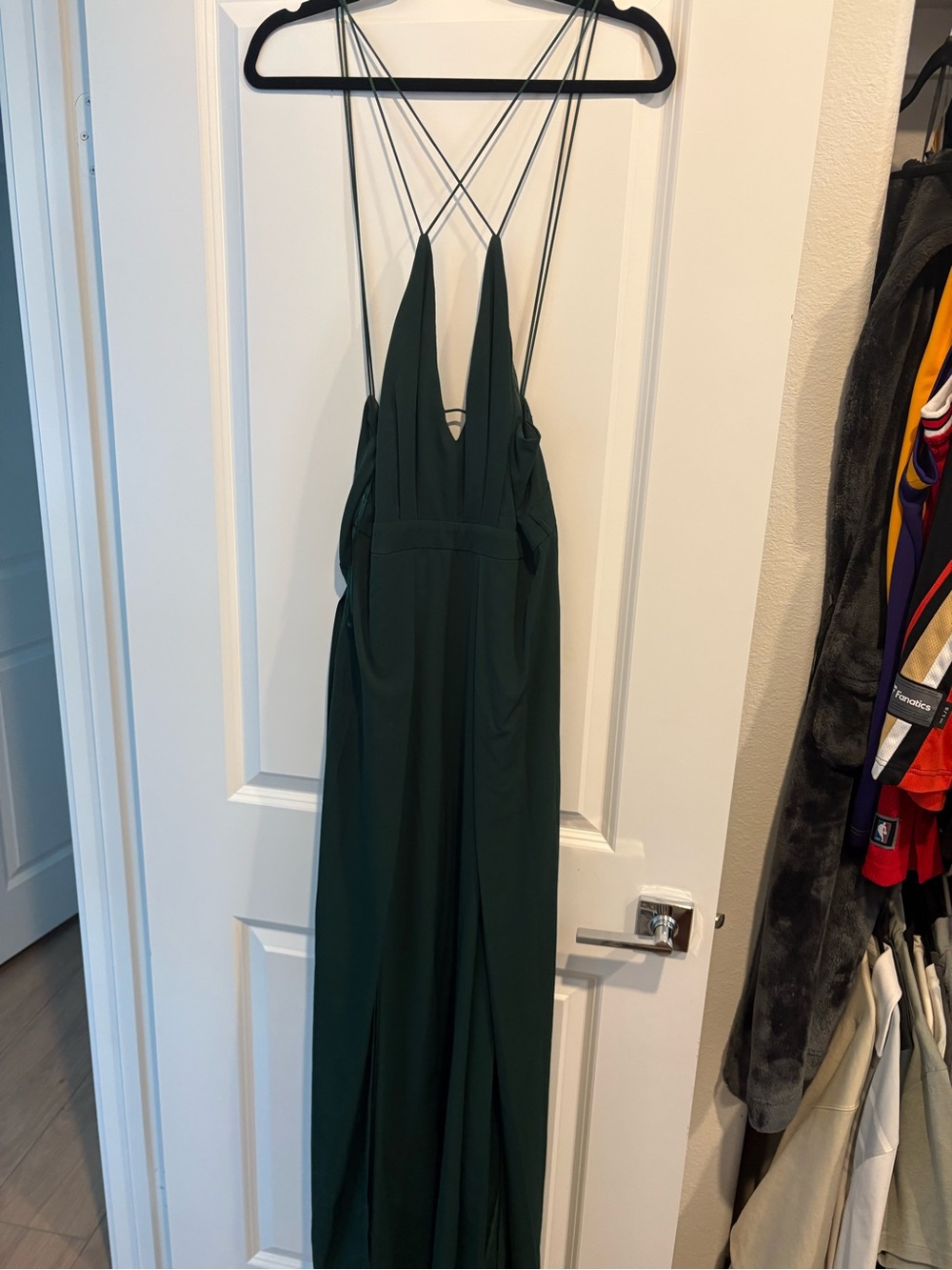 Strappy green jumpsuit